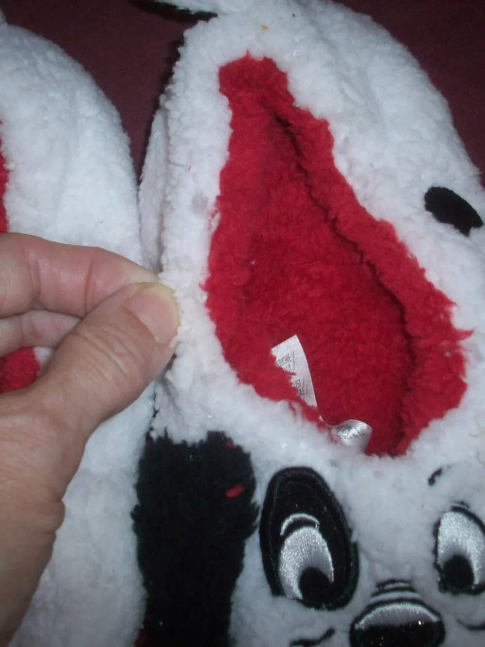 plush Disney Store 101 Dalmatians Patch kids' slippers embroidered puppy faces